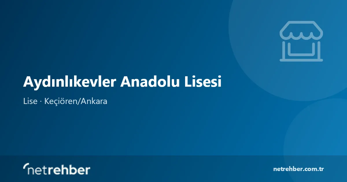 Aydınlıkevler Anadolu Lisesi kapak görseli