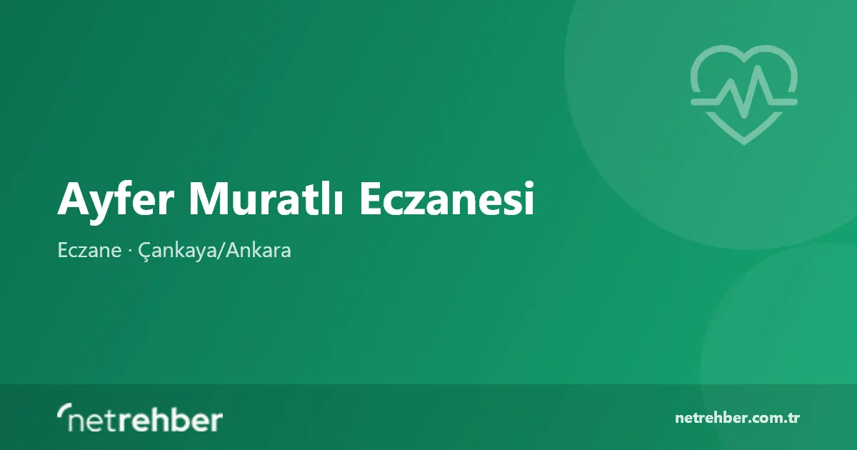 Ayfer Muratlı Eczanesi kapak görseli