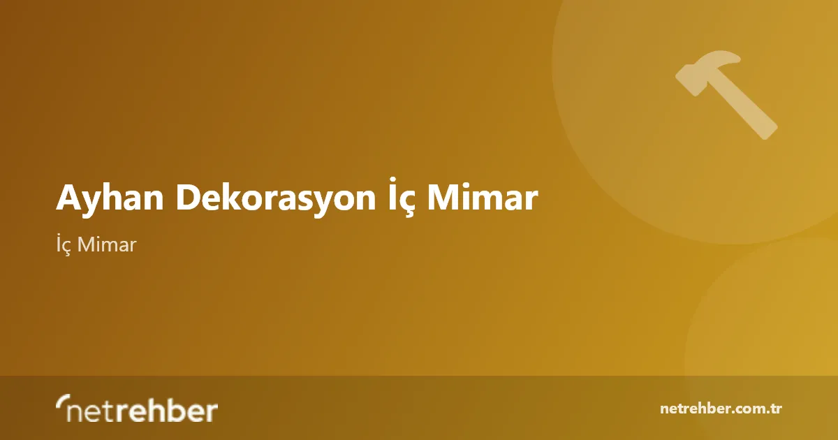 Ayhan Dekorasyon İç Mimar kapak görseli