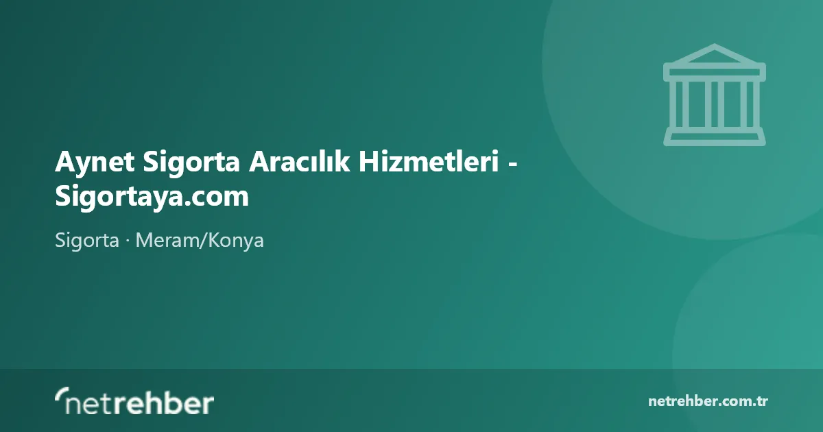 Aynet Sigorta Aracılık Hizmetleri - Sigortaya.com kapak görseli