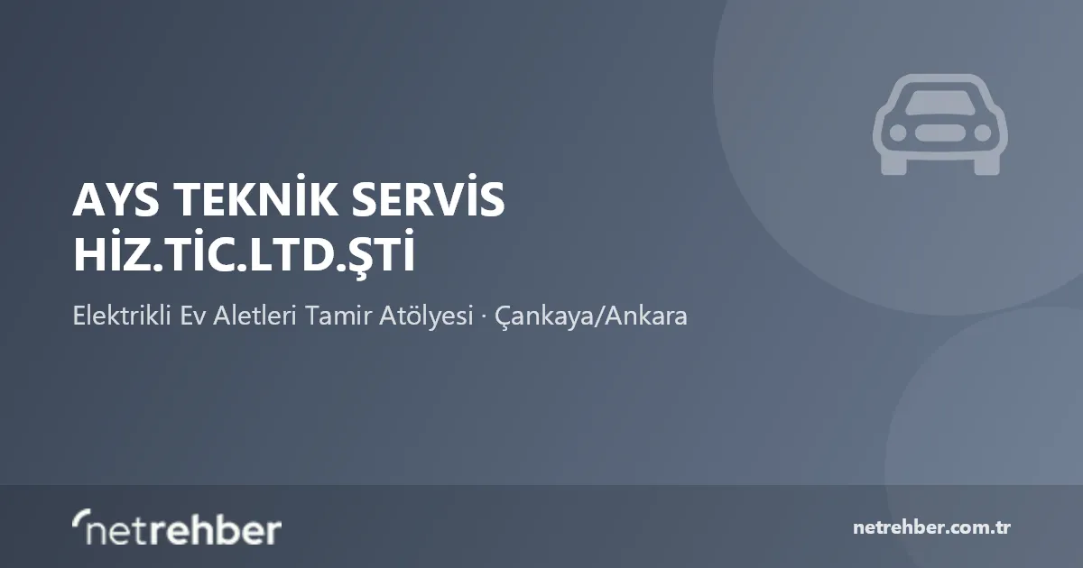 Ays Teknik Servis Hiz.Tic.Ltd.Şti kapak görseli