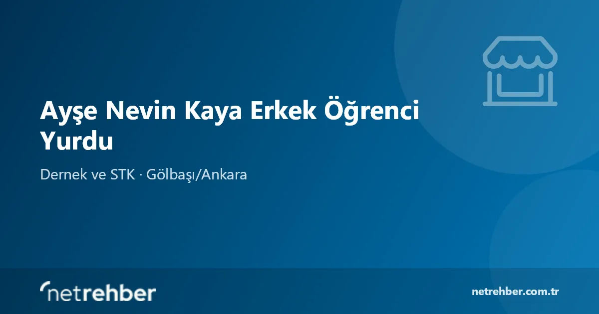 Ayşe Nevin Kaya Erkek Öğrenci Yurdu kapak görseli