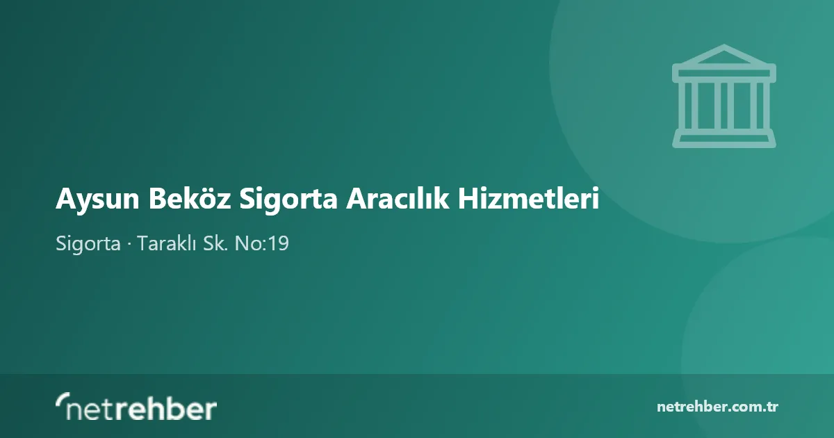 Aysun Beköz Sigorta Aracılık Hizmetleri kapak görseli
