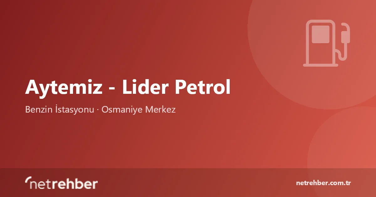 Aytemiz - Lider Petrol kapak görseli