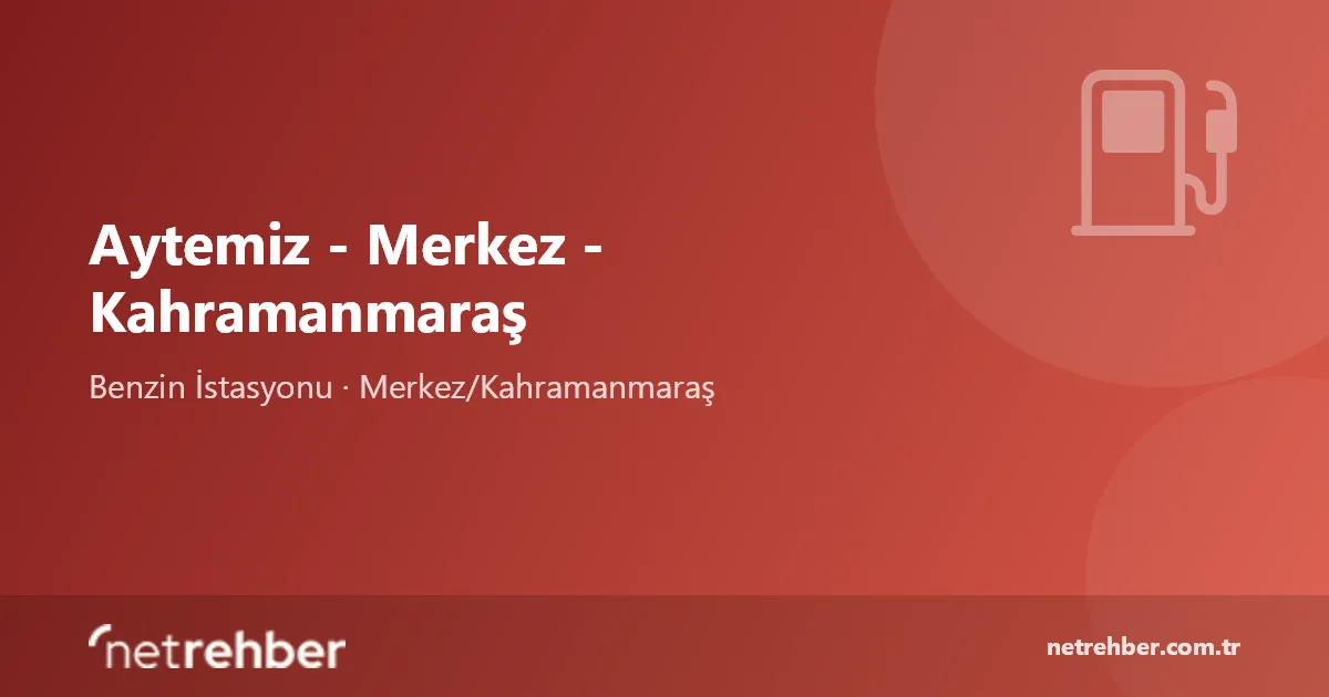 Aytemiz - Merkez - Kahramanmaraş kapak görseli