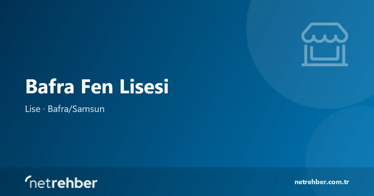 Bafra Fen Lisesi kapak görseli