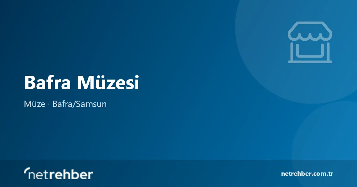 Bafra Müzesi kapak görseli