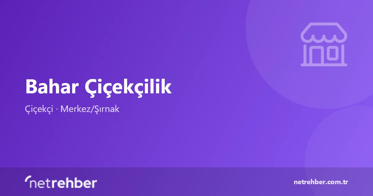 Bahar Çiçekçilik kapak görseli