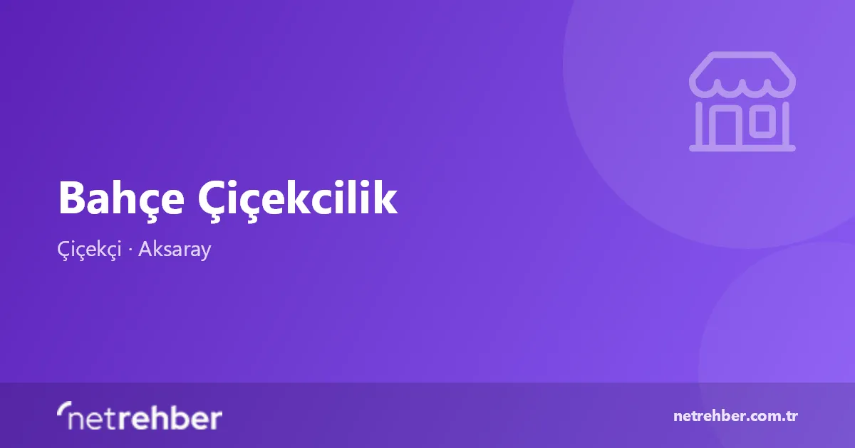 Bahçe Çiçekcilik kapak görseli