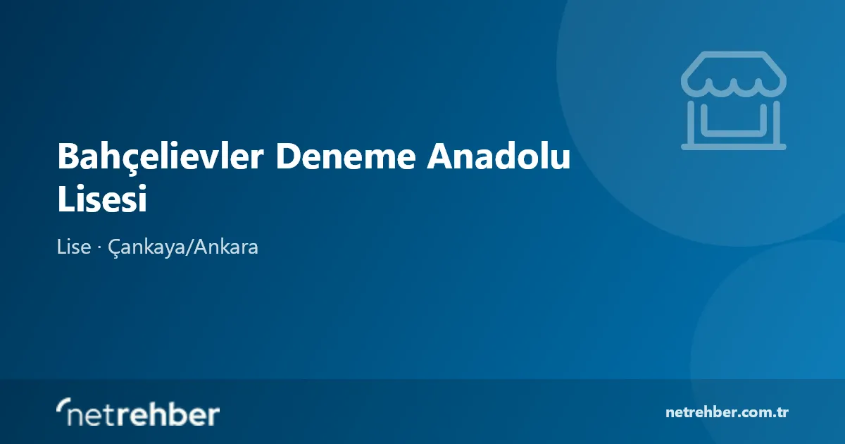Bahçelievler Deneme Anadolu Lisesi kapak görseli