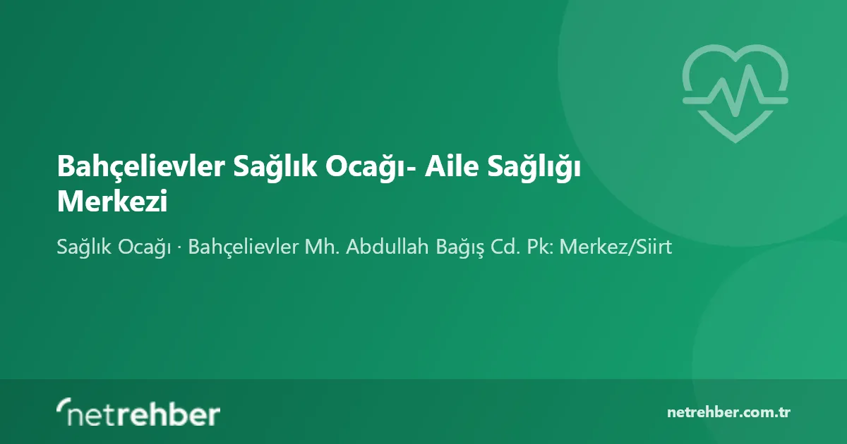Bahçelievler Sağlık Ocağı- Aile Sağlığı Merkezi kapak görseli
