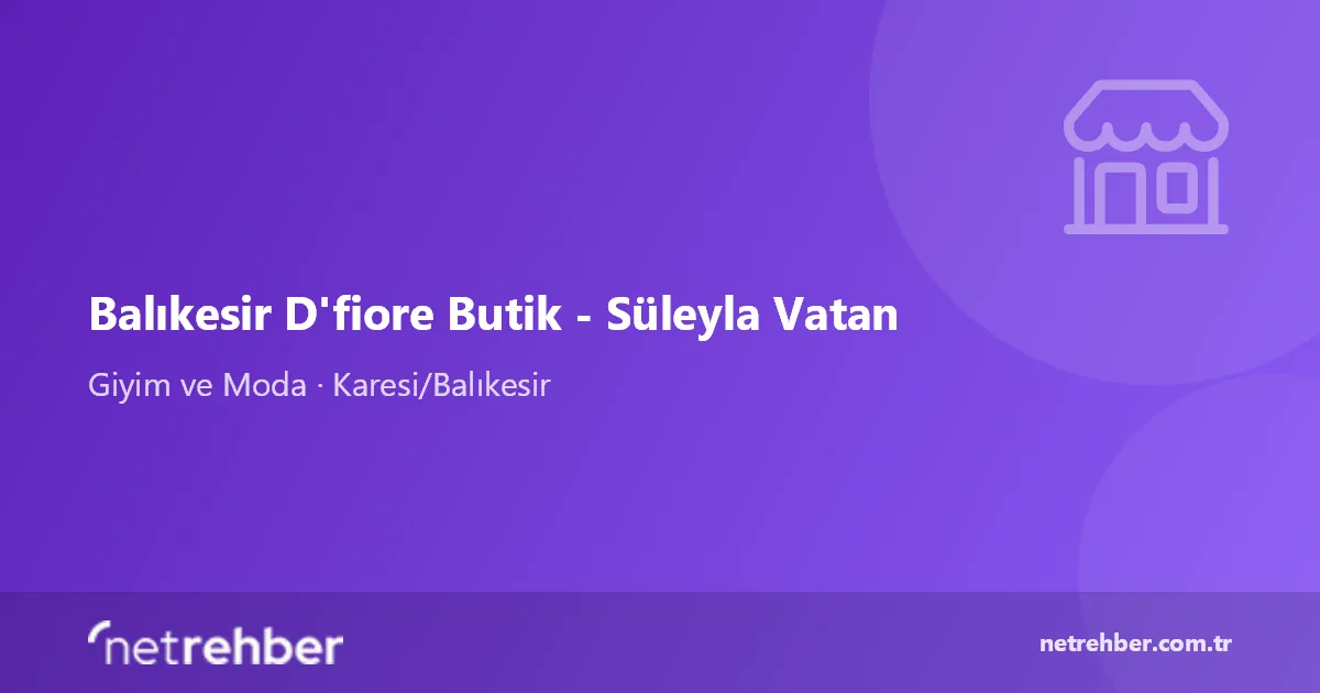 Balıkesir D'fiore Butik - Süleyla Vatan kapak görseli