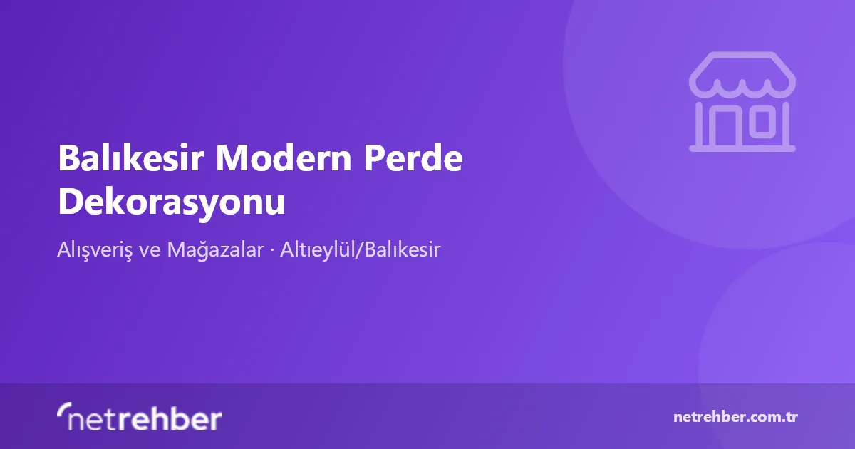 Balıkesir Modern Perde Dekorasyonu kapak görseli