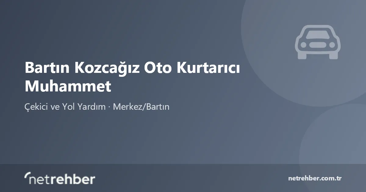 Bartın Kozcağız Oto Kurtarıcı Muhammet kapak görseli