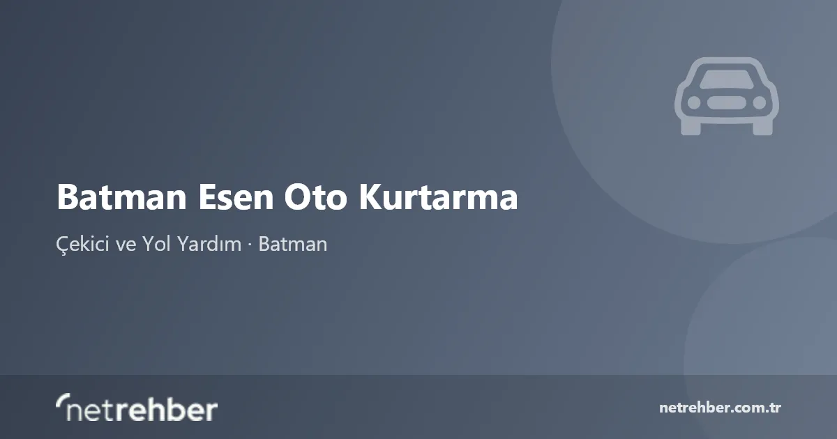 Batman Esen Oto Kurtarma kapak görseli