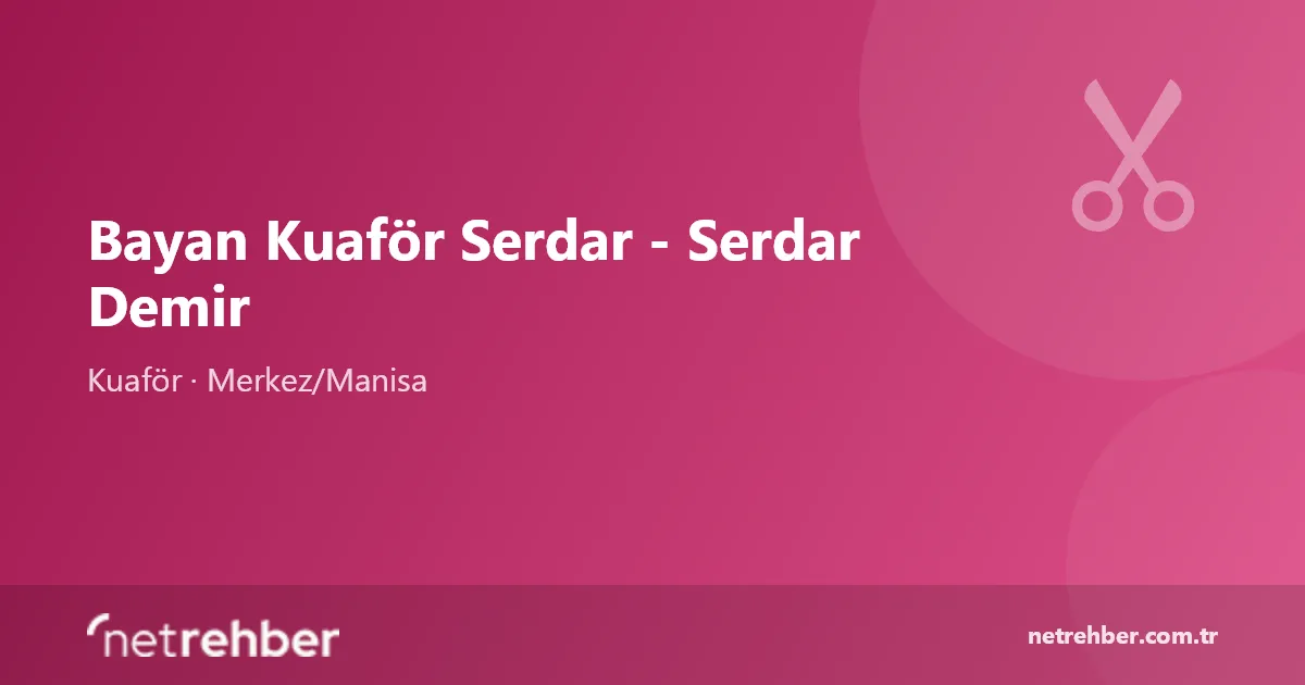 Bayan Kuaför Serdar - Serdar Demir kapak görseli