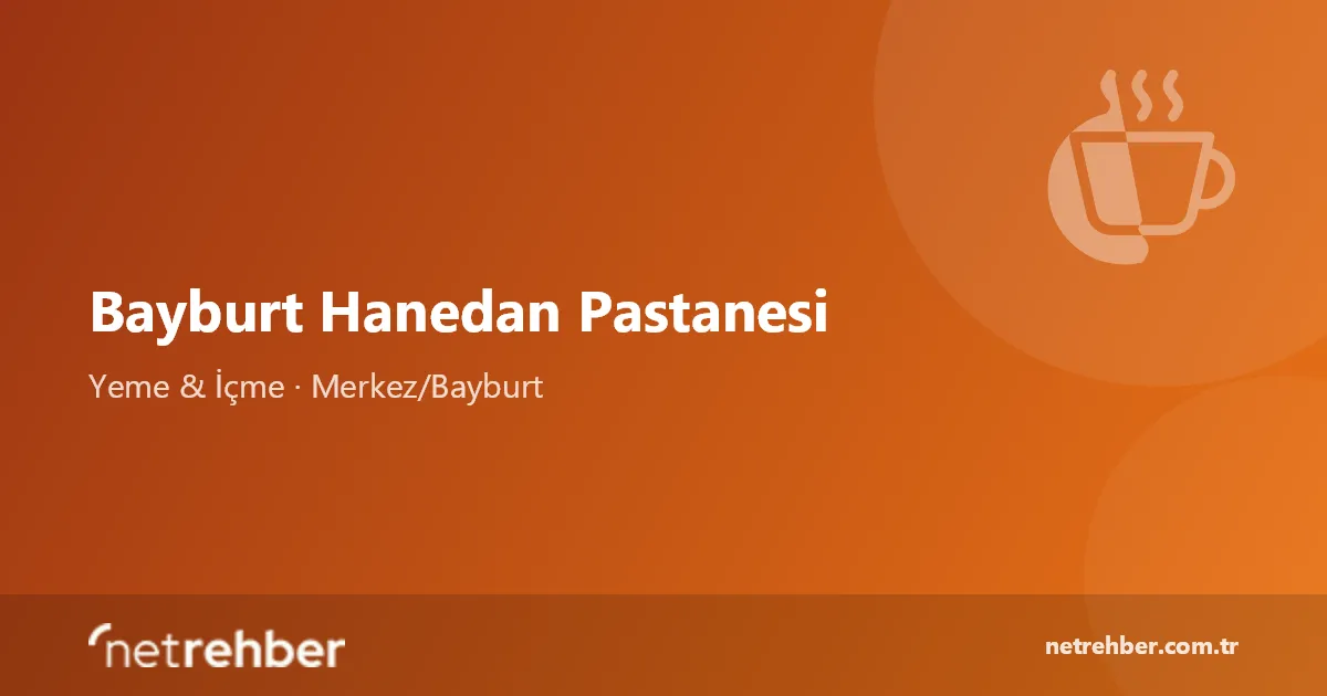 Bayburt Hanedan Pastanesi kapak görseli