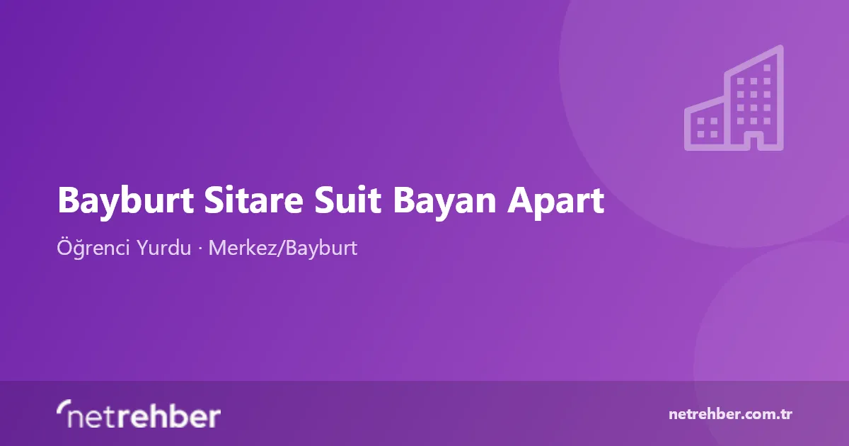 Bayburt Sitare Suit Bayan Apart kapak görseli