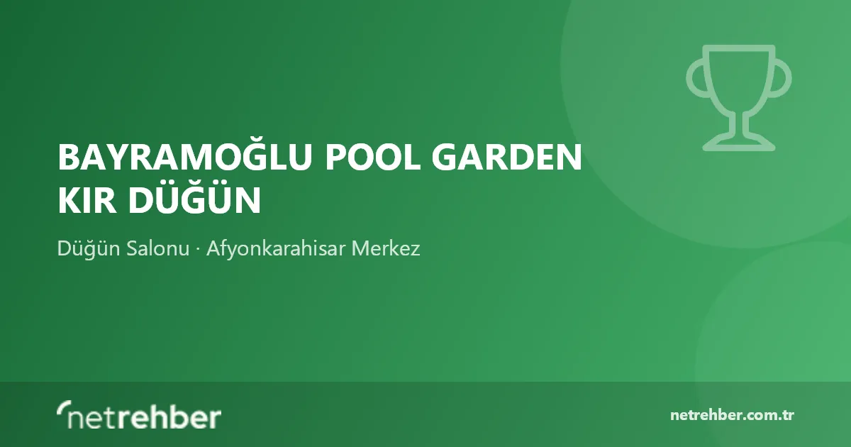 Bayramoğlu Pool Garden Kır Düğün kapak görseli