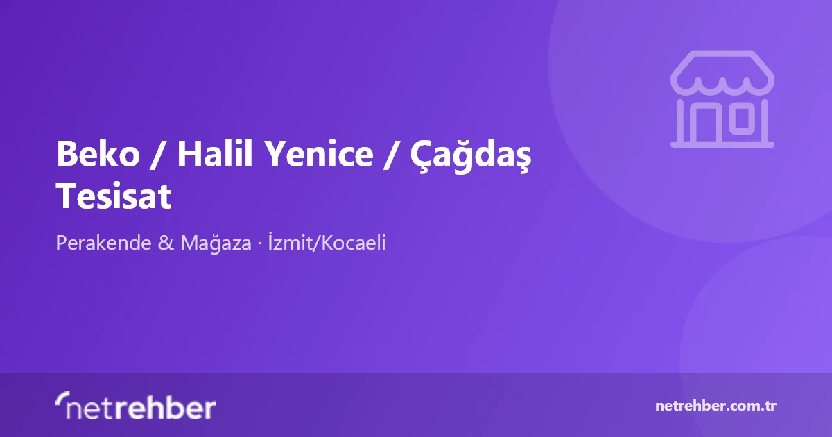 Beko / Halil Yenice / Çağdaş Tesisat kapak görseli