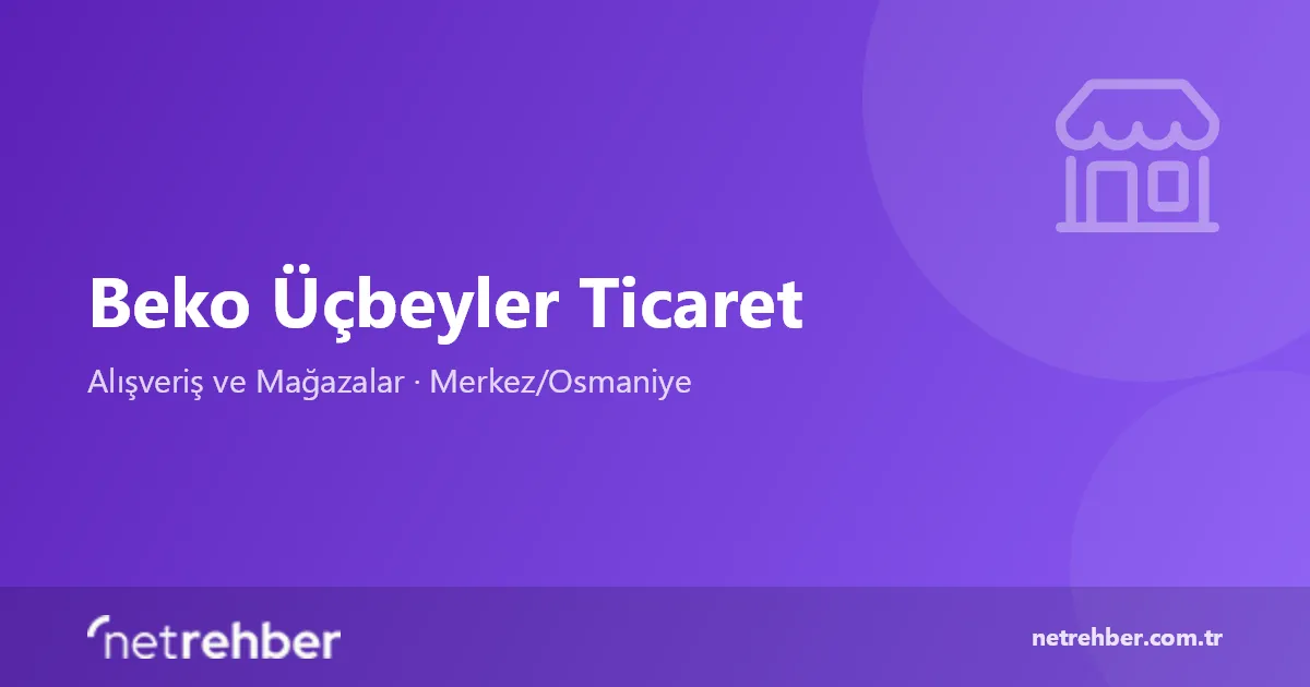 Beko Üçbeyler Ticaret kapak görseli