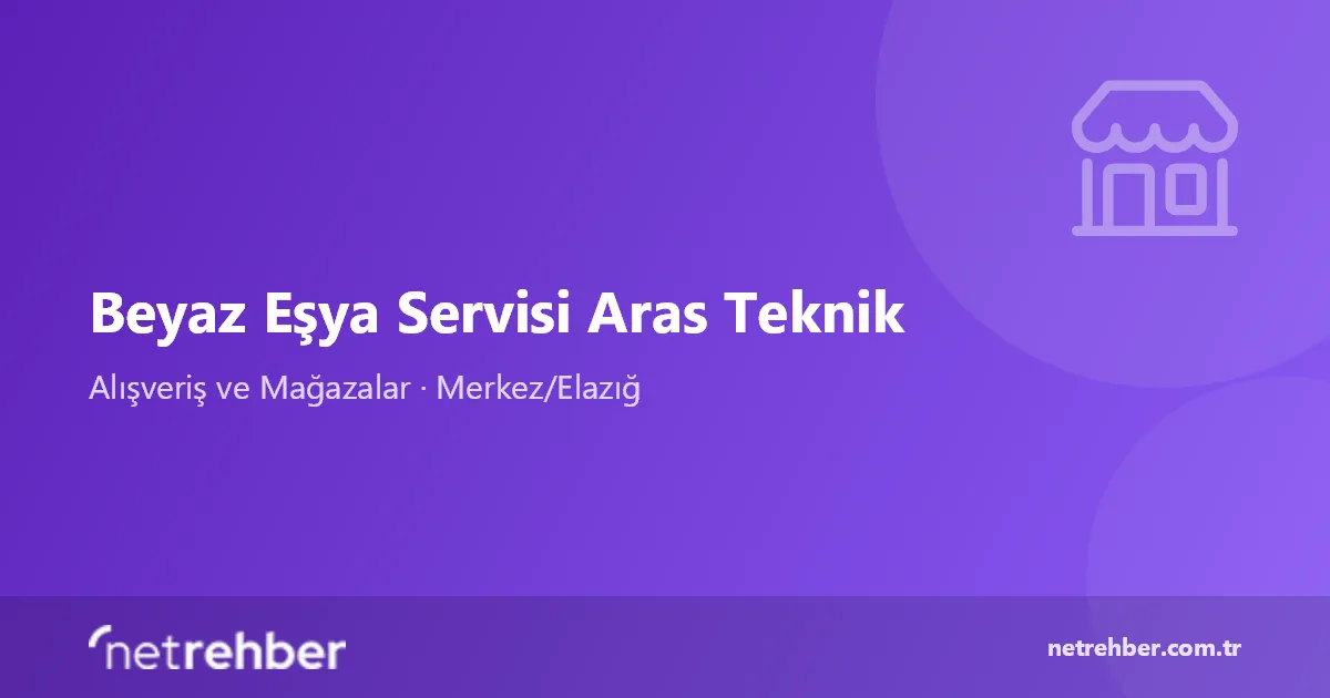 Beyaz Eşya Servisi Aras Teknik kapak görseli