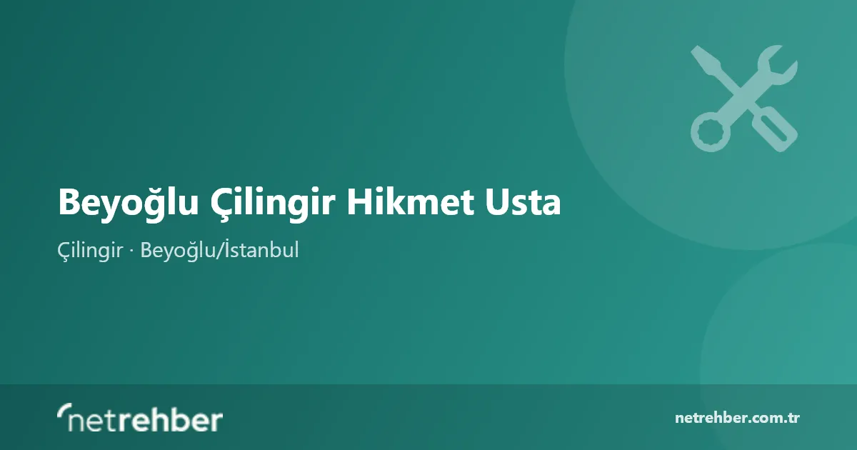 Beyoğlu Çilingir Hikmet Usta kapak görseli