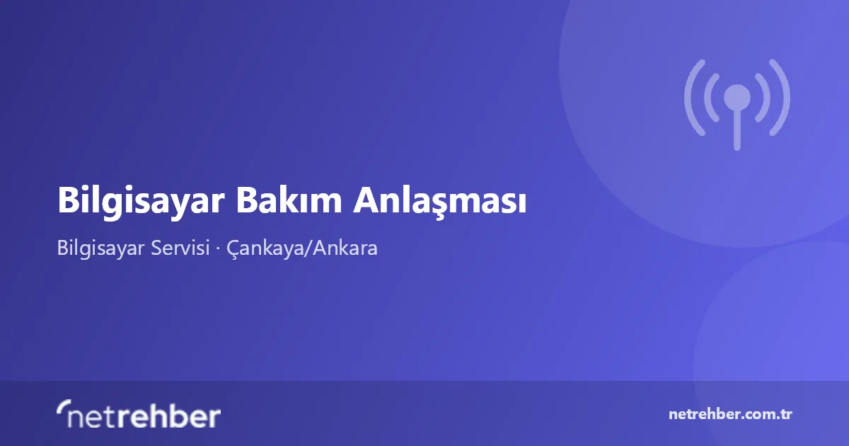 Bilgisayar Bakım Anlaşması kapak görseli