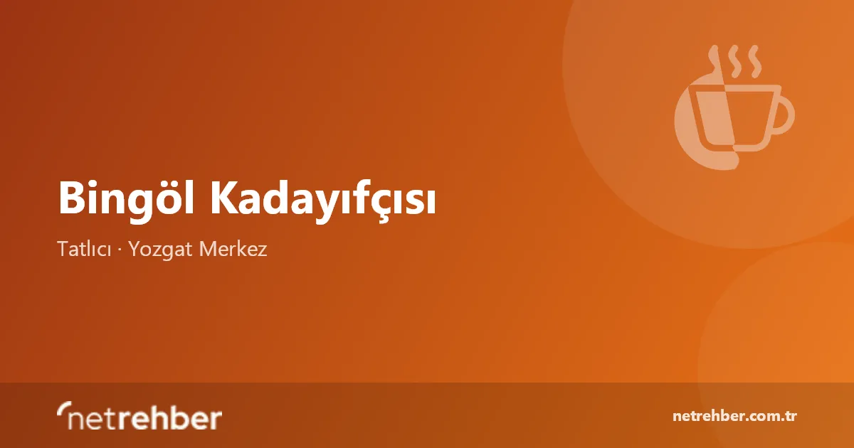 Bingöl Kadayıfçısı kapak görseli