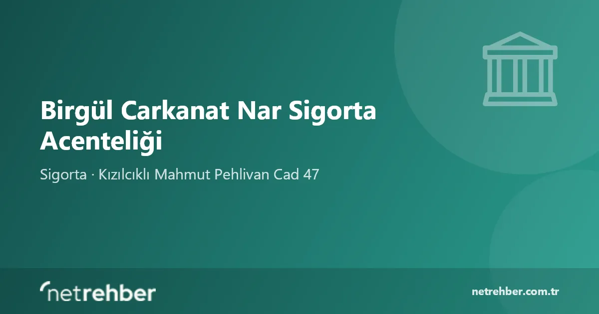 Birgül Carkanat Nar Sigorta Acenteliği kapak görseli