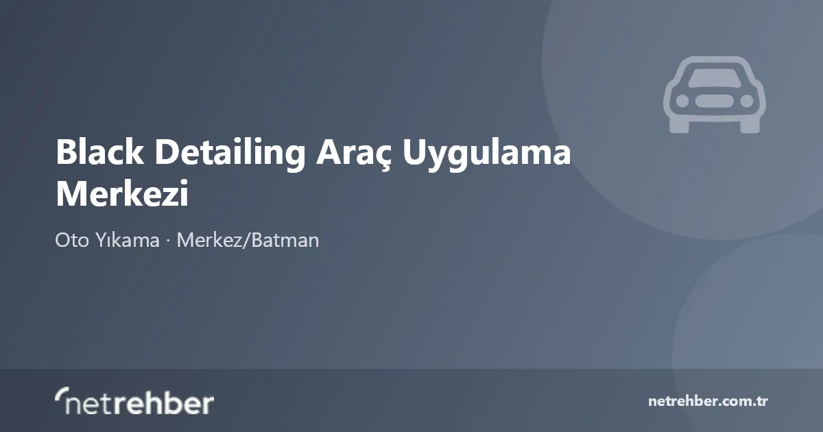 Black Detailing Araç Uygulama Merkezi kapak görseli