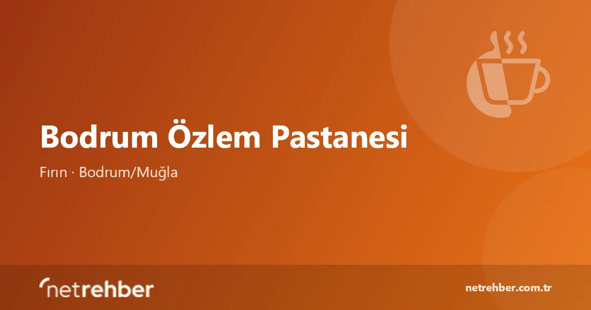 Bodrum Özlem Pastanesi kapak görseli