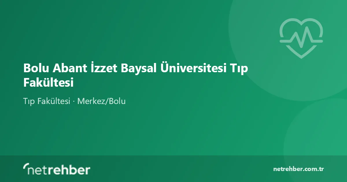Bolu Abant İzzet Baysal Üniversitesi Tıp Fakültesi kapak görseli