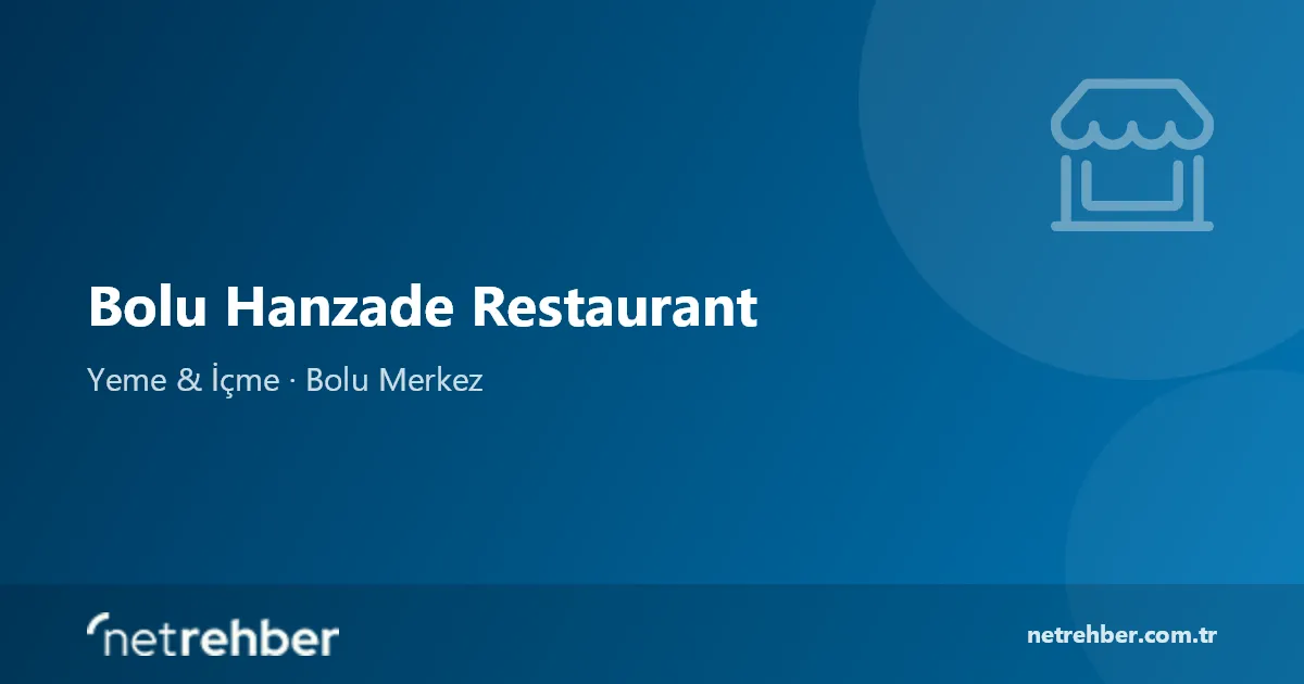 Bolu Hanzade Restaurant kapak görseli