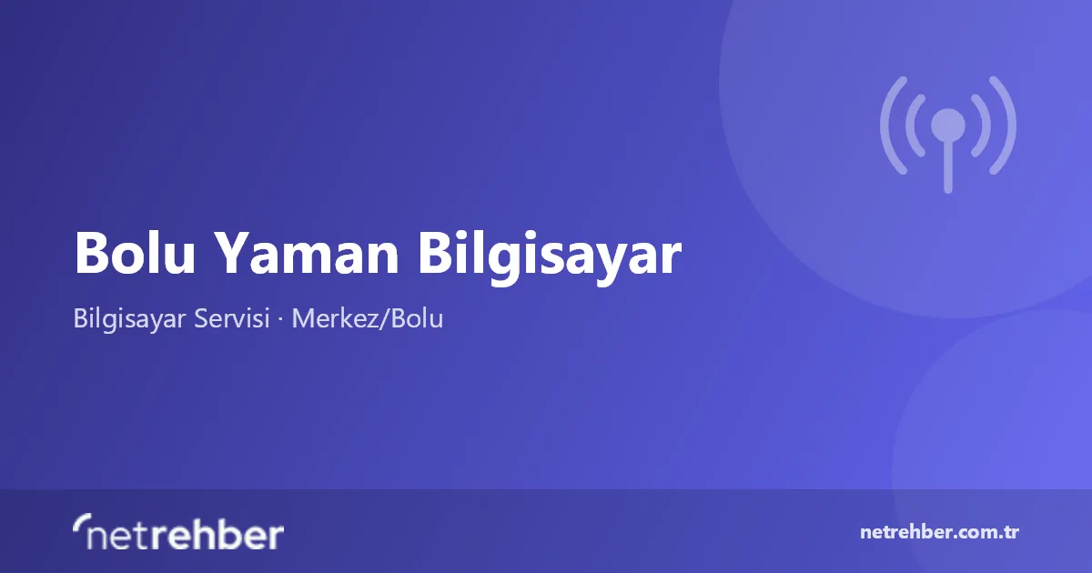 Bolu Yaman Bilgisayar kapak görseli