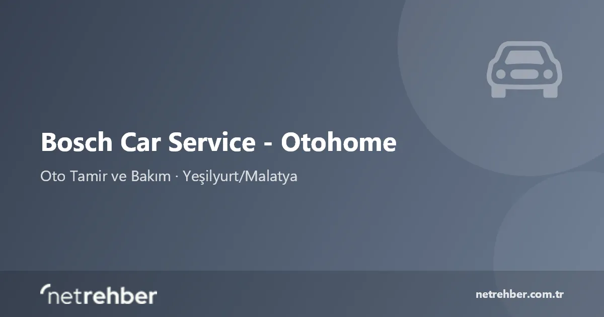 Bosch Car Service - Otohome kapak görseli