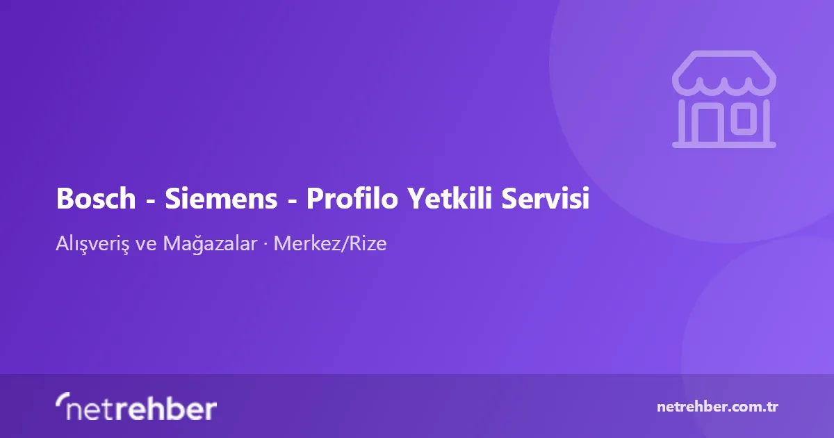 Bosch - Siemens - Profilo Yetkili Servisi kapak görseli