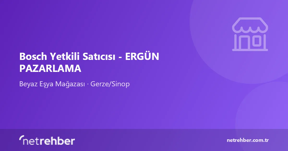 Bosch Yetkili Satıcısı - ERGÜN PAZARLAMA kapak görseli