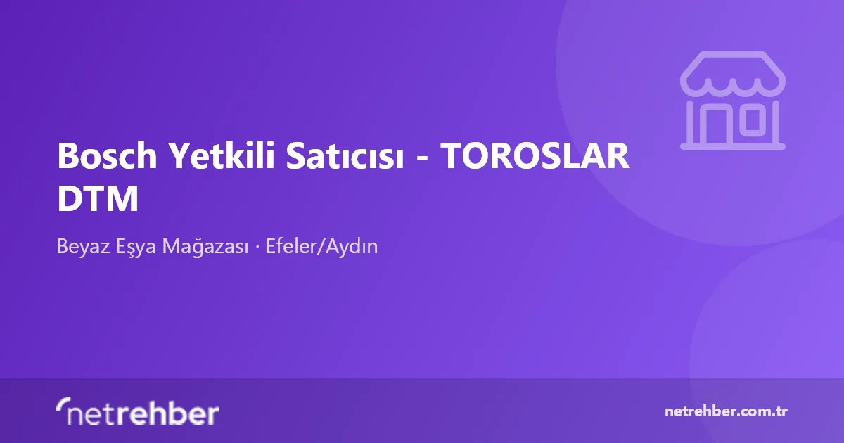 Bosch Yetkili Satıcısı - TOROSLAR DTM kapak görseli