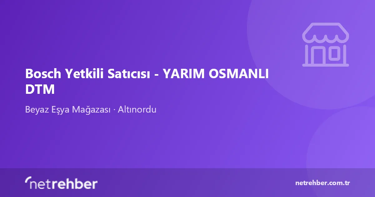 Bosch Yetkili Satıcısı - YARIM OSMANLI DTM kapak görseli