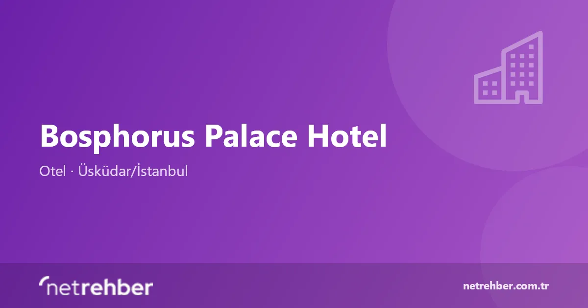Bosphorus Palace Hotel kapak görseli