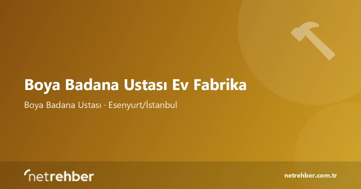 Boya Badana Ustası Ev Fabrika kapak görseli