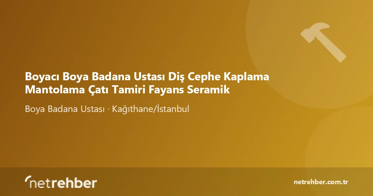 Boyacı Boya Badana Ustası Diş Cephe Kaplama Mantolama Çatı Tamiri Fayans Seramik kapak görseli