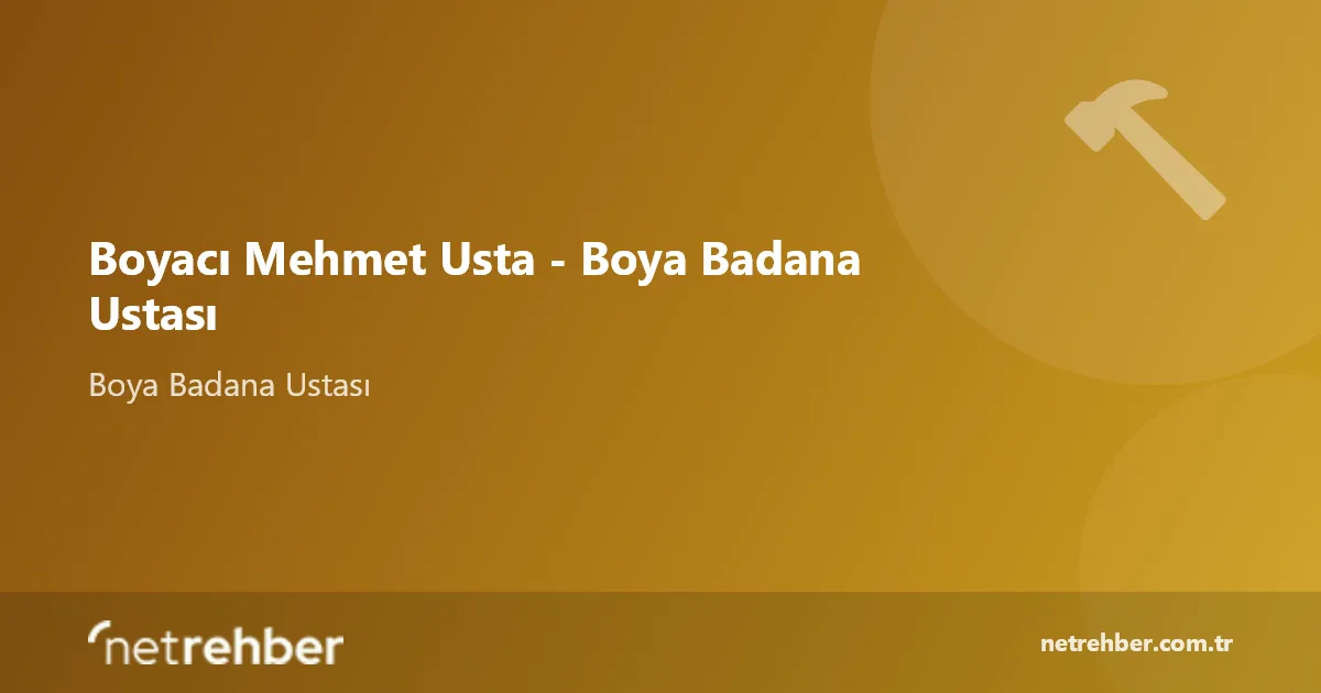 Boyacı Mehmet Usta - Boya Badana Ustası kapak görseli