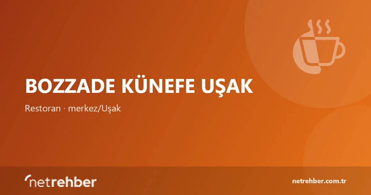 Bozzade Künefe Uşak kapak görseli