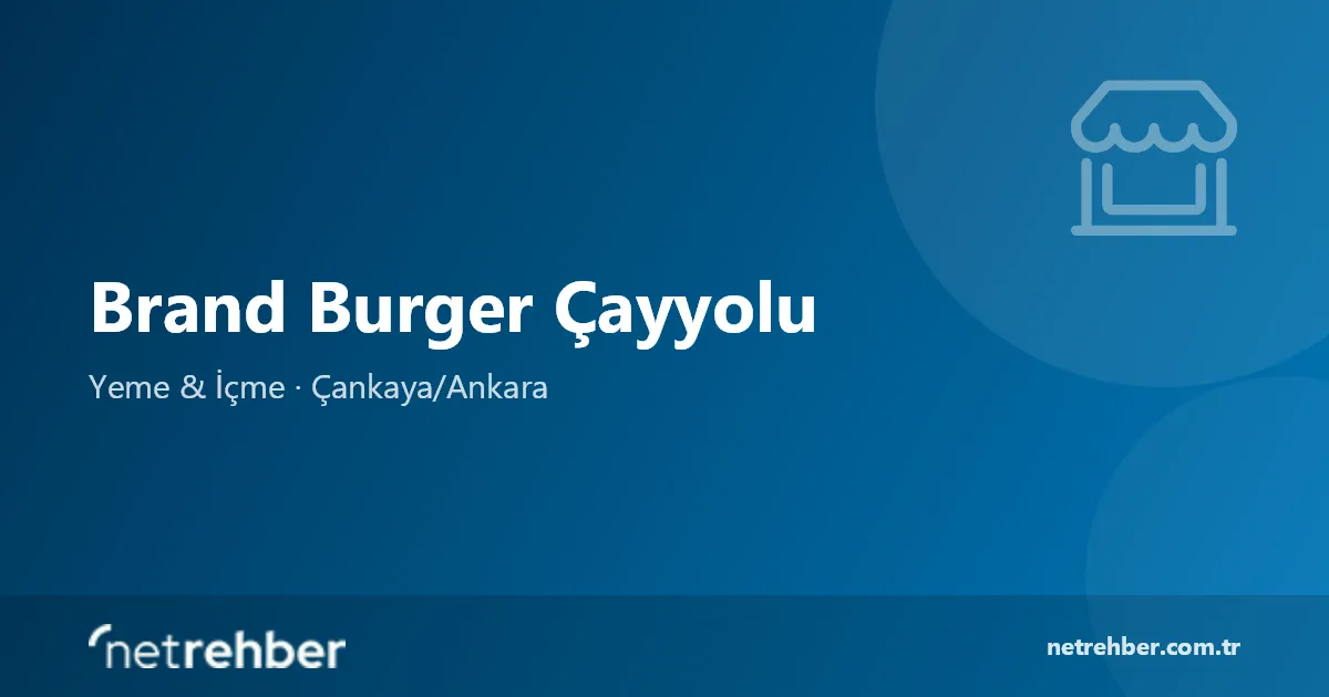 Brand Burger Çayyolu kapak görseli