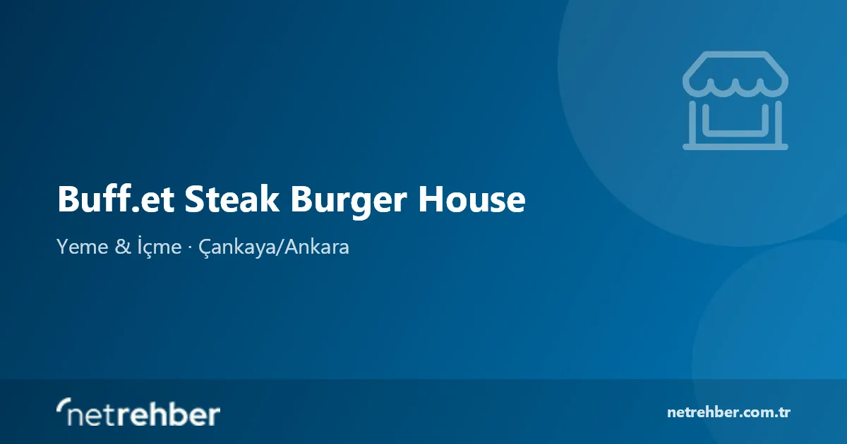 Buff.et Steak Burger House kapak görseli