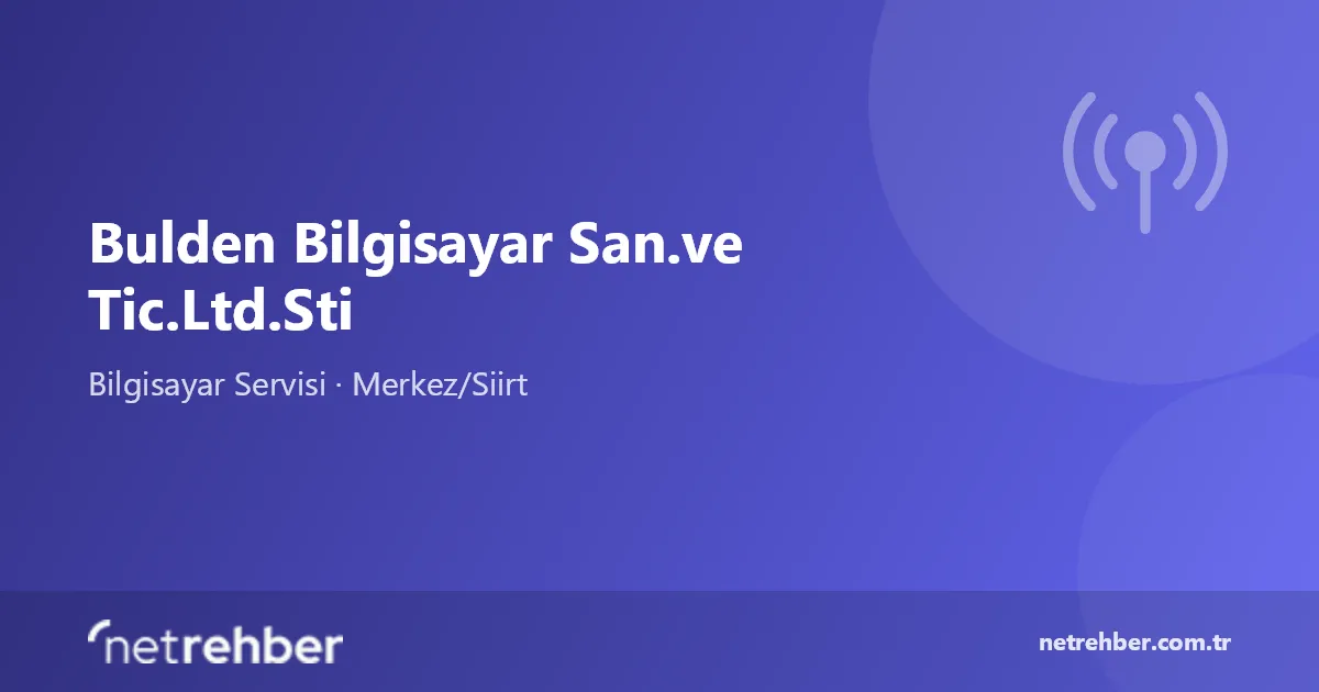 Bulden Bilgisayar San.ve Tic.Ltd.Sti kapak görseli