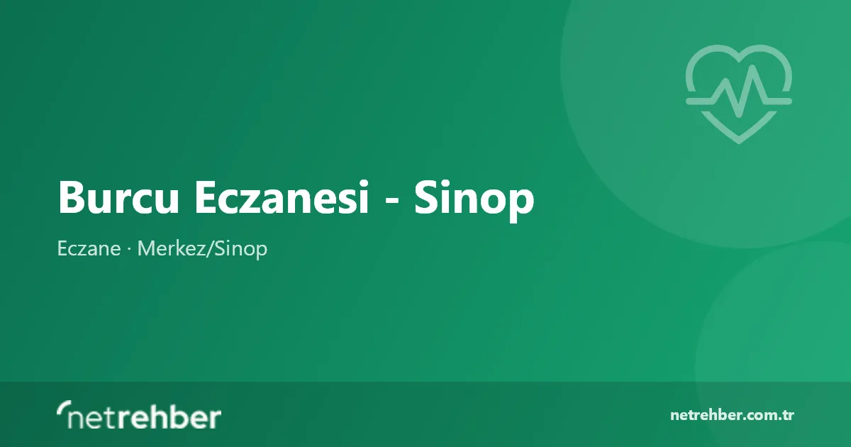 Burcu Eczanesi - Sinop kapak görseli