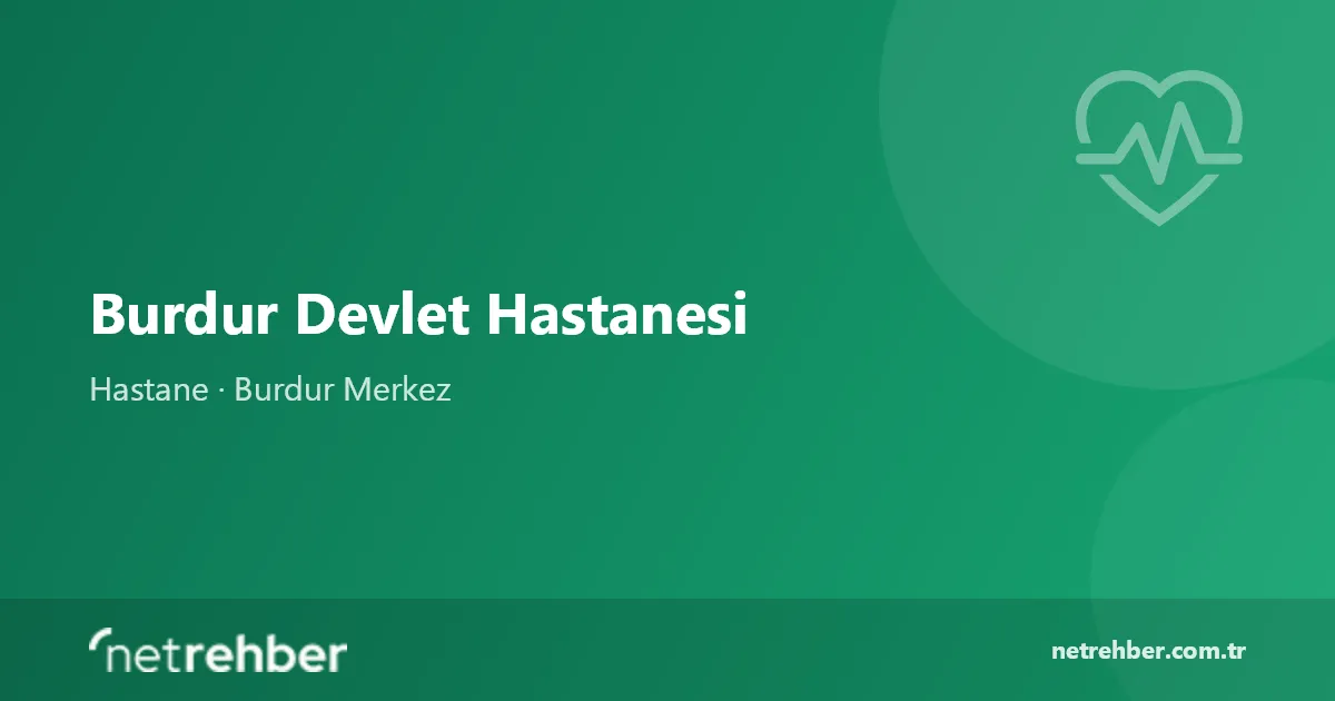 Burdur Devlet Hastanesi kapak görseli